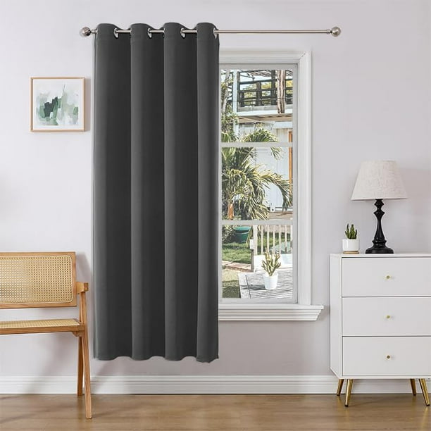 Cortina opaca Joydeco para puerta, 183 cm, color gris privacidad, 132 x 183 cm