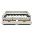 thumbnail image 5 of JAMPOOCA Linen Storage Queen size Upholstered Daybed with Storage Drawers Beige, 5 of 9