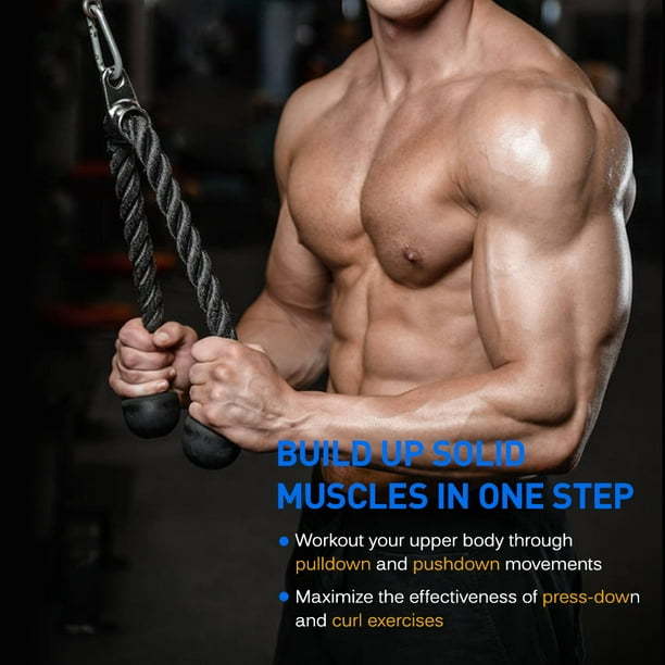 Training Pull Down Rope Triceps Push Down Rope 27in Non Slip Cable Attachment For Gym Walmart Com Walmart Com