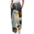 thumbnail image 4 of QATAINLAV Cinch Bottoms Sweat Pants for Women Baggy Drawstring High Waisted Jogger Pants Halloween Graphic Print Sweatpant with Pockets Ofertas Relampago de Hoy Multicolor S, 4 of 6