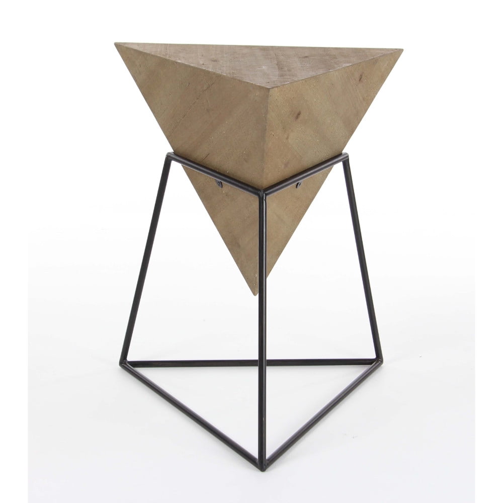 Chronic Wood Metal Triangle Accent Table