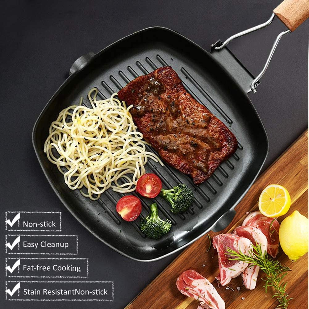 Non-Stick Iron Cast Reversible Griddle Grill BarBQ Steak Pan Parties Camping New 