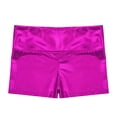 thumbnail image 4 of Eandarui Kids Girls Gymnastics Leotard Shorts Set Shiny Metallic Dance Bodysuit Skating Unitard Rose 4, 4 of 8