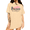 Apricot, variant on Green Peace Quote T-Shirts for Women Pink Butterfly Motif Print Short Sleeve Crewneck Tee Tops