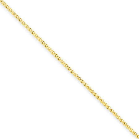 1.25mm, 14k Yellow Gold, Solid Spiga Chain Necklace, 24 Inch