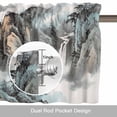thumbnail image 6 of Mountain Cloud Valance Curtain for Windows Tree Water Ink Painting Chinese Wind Rod Pocket Curtain Valances Short Window Treatments Panels for Kitchen Bathroom Laundry Room Basement 60 x 14 Inch, 6 of 9