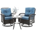 thumbnail image 2 of Amopatio 3 Pcs Steel Outdoor Bistro Sets with Thickened Cushions and Table, Blue, 2 of 8