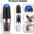 thumbnail image 2 of 2pcs Gravity Electric Pepper And Salt Grinder Set, Adjustable Coarseness, Battery, 2 of 4
