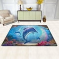 thumbnail image 2 of SKYSONIC 36x24in Lovely Dolphins Area Rug, Colorful Tropical Ocean Non-Slip Floor Carpet for Indoor Living Dining Room Bedroom, 2 of 7