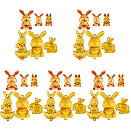 

Homemaxs 30 pcs Chinese New Year Ornament Rabbit Year Themed Pendant Accessories Plastic Festival Pendant Parts