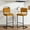 Cognac-30" Bar Stools, variant on ONEVOG 24''H Counter Height Bar Stools Set of 2, Morden Counter Bar Stools with Velvet and Black Metal Legs, Upholstered Bar Stool For Kitchen Island, Oliver Green