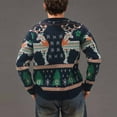 thumbnail image 5 of TFEOQRY Men's Christmas Pattern Sweater Crewneck Long Sleeve Knitted Pullover Fall Winter Holiday Tops Blue, 5 of 5