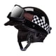 thumbnail image 1 of Casco de media cara, casco de scooter, gorra vintage transpirable, casco de bicicleta, ciclomotor Negro brillante, 1 of 9