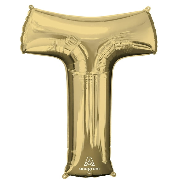 Premium White Gold 'T' Foil Balloon - Ultimate Birthday Bash Decor with Excellent Float Time