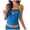 Blue, variant on Womens Y2k Graphic Cropped Tank Top Summer Letter Print Color-Block Spaghetti Strap Backless Slim Fit Camisole 90s Vintage Stretch Tight Going out Tops Yellow2 S