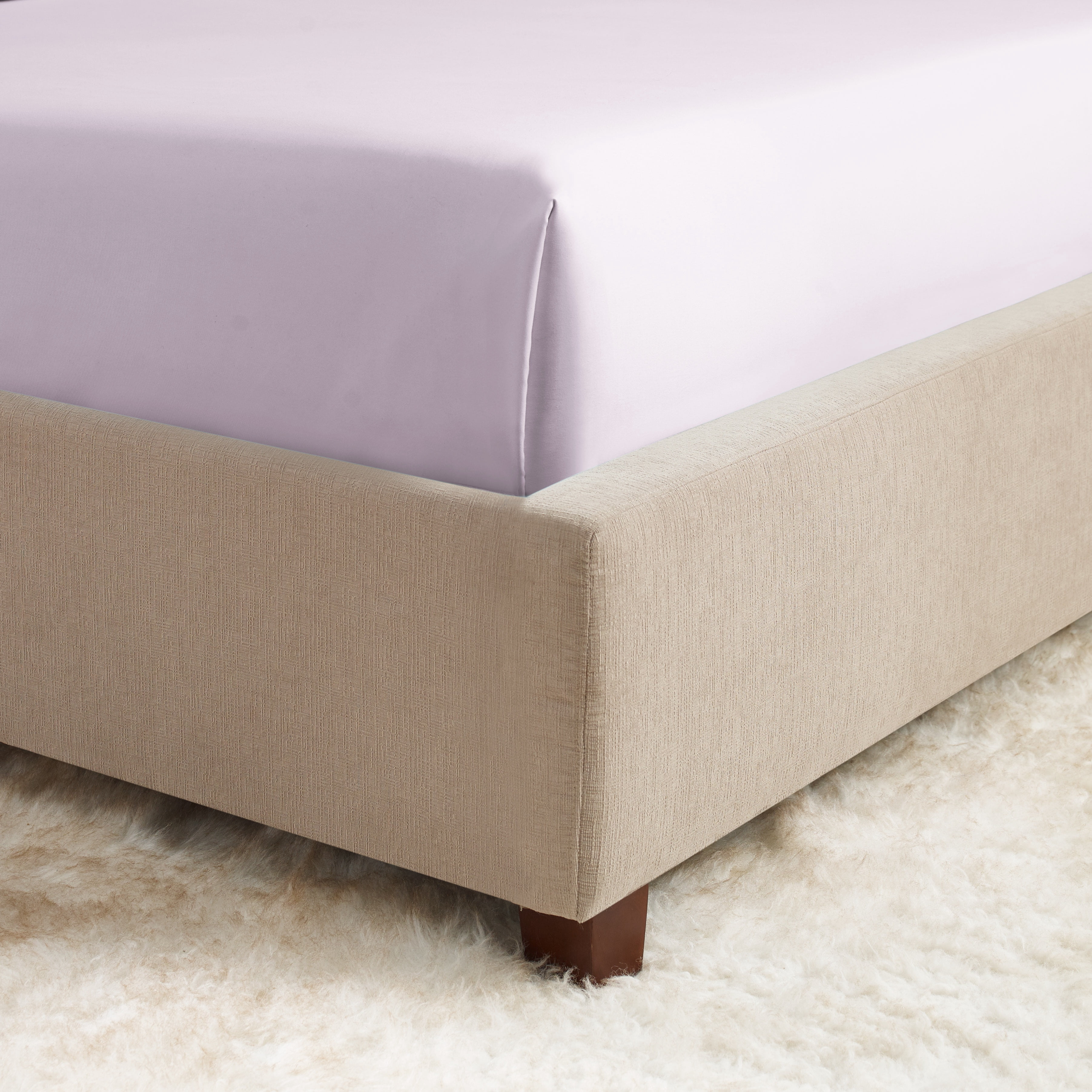 Hearth & Harbor Deep Pocket 4 Piece Solid Bed Sheet Set, 1800 Thread Count Microfiber Sheets, Queen, Gray Lavender