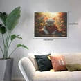 thumbnail image 2 of Naloa Sunshine Flower Meditating Cat Print Canvas Picture,Wall Pictures, Modern Decorative Poster,Art Prints for Bedroom, Toilet, 40 x 30 cm, Built-in Wooden Frame, 2 of 6