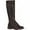Coffee Brown, variant on Women's Knee High Riding Boot Lace Up Boot Fashionable Buckle Wide Calf Knee High Combat Boot