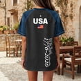 thumbnail image 5 of Women's 250th Anniversary Usa Shirts Usa Flag Patriotic Boyfriend T Shirts 2026 Patchwork Short Sleeve Bouse Usa Flag Oversized Graphic Tees L, 5 of 5