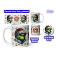 thumbnail image 4 of Termo 20oz, taza, posavaso + Mouse Pad SVArt diseño El Grinch Feliz navidad MD5, 4 of 5