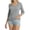 Gray, variant on QUALFORT Women's 100% Cotton V-Neck Cable Knit Sweater, Lightweight Long Sleeve Pullover Sweater for Women, Off-White L