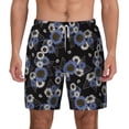 thumbnail image 2 of Picia Sunflowers pattern Mens Swim Trunks with Compression Liner Stretch Beach Shorts Quick Dry with Zipper Pockets No-Chafing Board Shorts-Small, 2 of 9