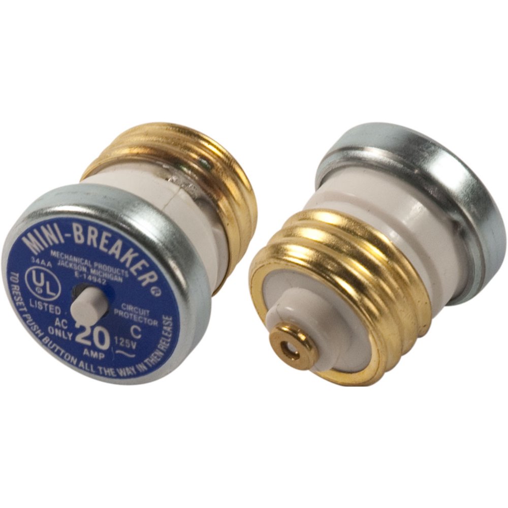 Cooper Bussmann BP/MB-20 Mini Breaker 20 Amp Plug Type Circuit Breaker