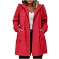 thumbnail image 2 of Xaqiouau Womens Waterproof Rain Jacket Hooded Lightweight Raincoat Casual Windbreaker Long Outdoor Coat With Pockets, 2 of 8
