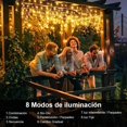 thumbnail image 2 of Luces de Cascada, Cuerda de luces Navideña 8 Modos, Luces Impermeable led para Exterior y Interior, Fairy Lights Decorativas para Fiestas, Navidad (6M 300LED/Blanco Calido), 2 of 5