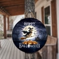 thumbnail image 3 of Happy Halloween Golden Retriever Witch Pumpkins Bats Round Wood Sign Goldens Dog Lover Gifts Idea Hanging Wall Home Decor - 13012, 3 of 5