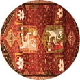 thumbnail image 1 of Ahgly Company Indoor Round Animal Orange Traditional Area Rugs, 5' Round, 1 of 1
