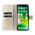 thumbnail image 3 of Wallet Case for iPhone 14 Plus 6.7" 2022, Allytech Embossed Tree&Cat PU Leather and TPU Bumper Anti-Shock Drop Proof Hand Strap Case for iPhone 14 Plus 5G, Gold, 3 of 5