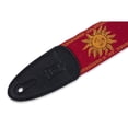 thumbnail image 2 of Levy's 2" Jacquard Weave Guitar Strap with Sun Pattern, Red, 2 of 3