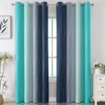 thumbnail image 2 of Cortinas Estelar Textiler 132 x 260 cm, azul marino, verde azulado y degradado, 2 of 9