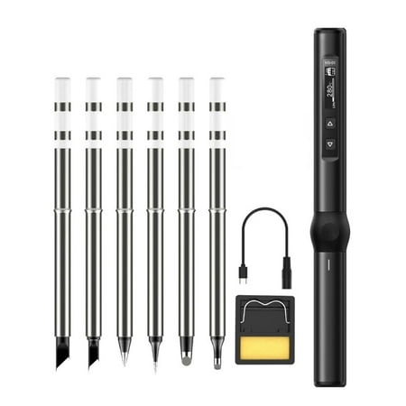 

2024 Electric Soldering Iron Kit Digital Display Temperature Adjustable Fast Heating Mini Soldering Iron DC924V Black