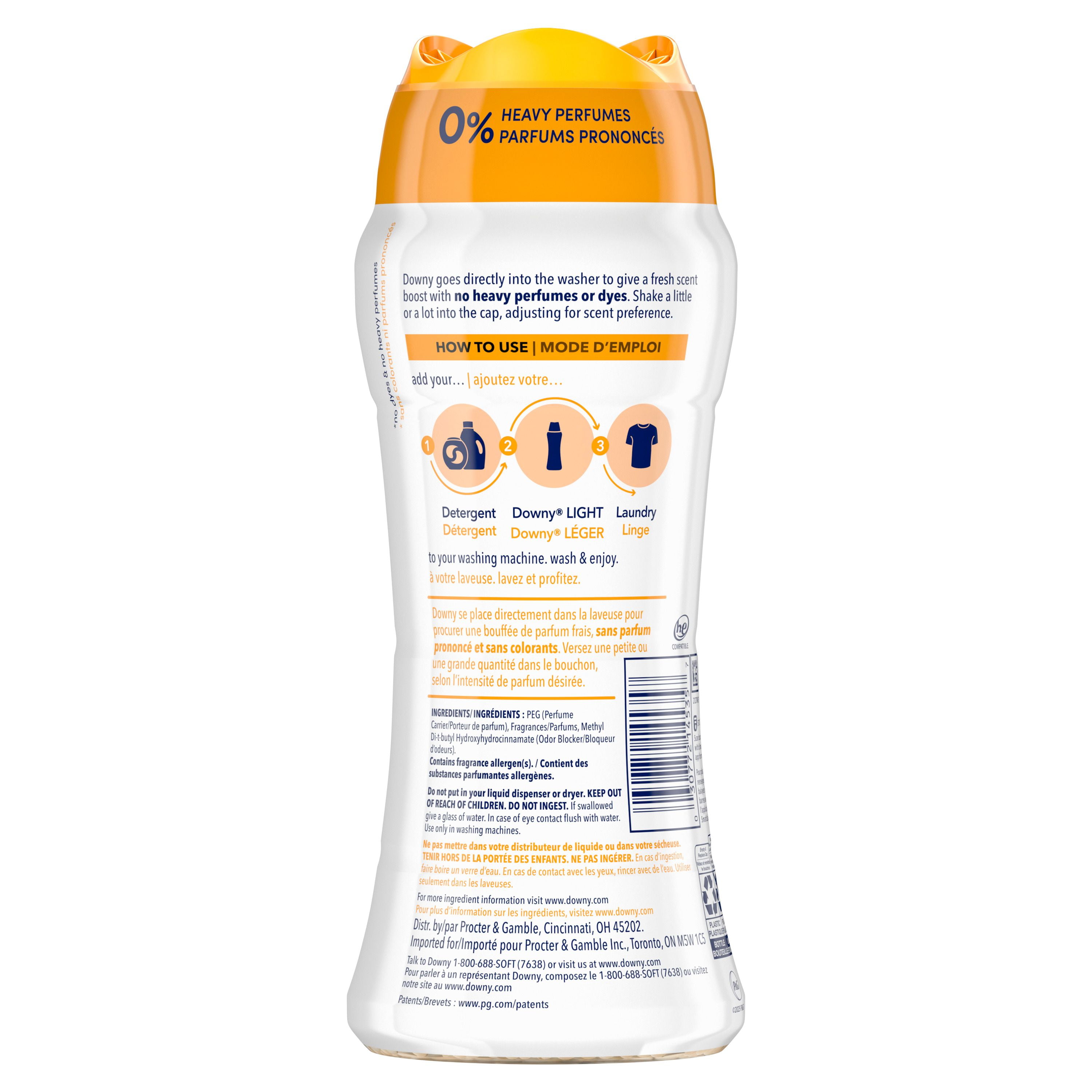 Downy Light Laundry Scent Booster Beads, Orange Blossom Scent, In-wash fabric beads designed to be gentle with a light boost of scent, No Heavy Perfumes