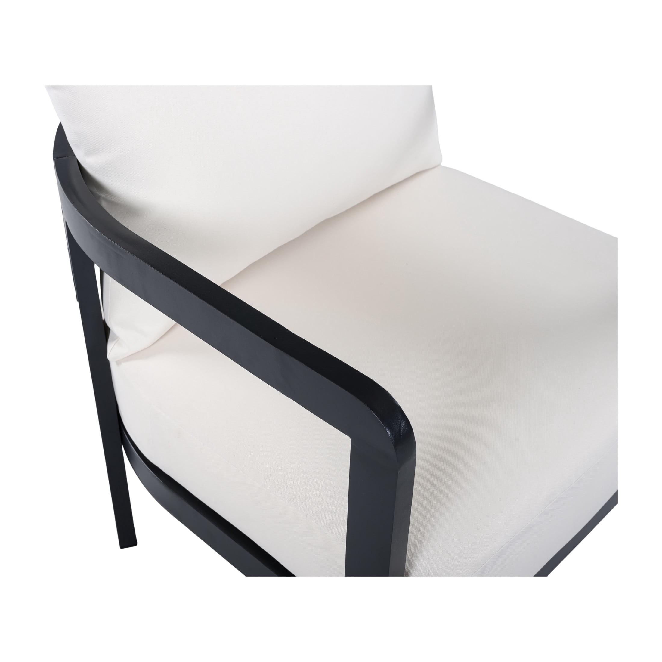 Christopher Knight Home Outdoor Lounge Chair, Aluminum Frame with Cushions, Black + Beige