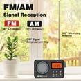 thumbnail image 3 of Portable Am Fm Radio, Compact Personal Radio, Transistor Radio with Loud Speaker, Digital Time Display, Battery Operated or DC USB, Clear Dial, Headphone Jack, Perfect for Indoor, Outdoor Use- Black, 3 of 7