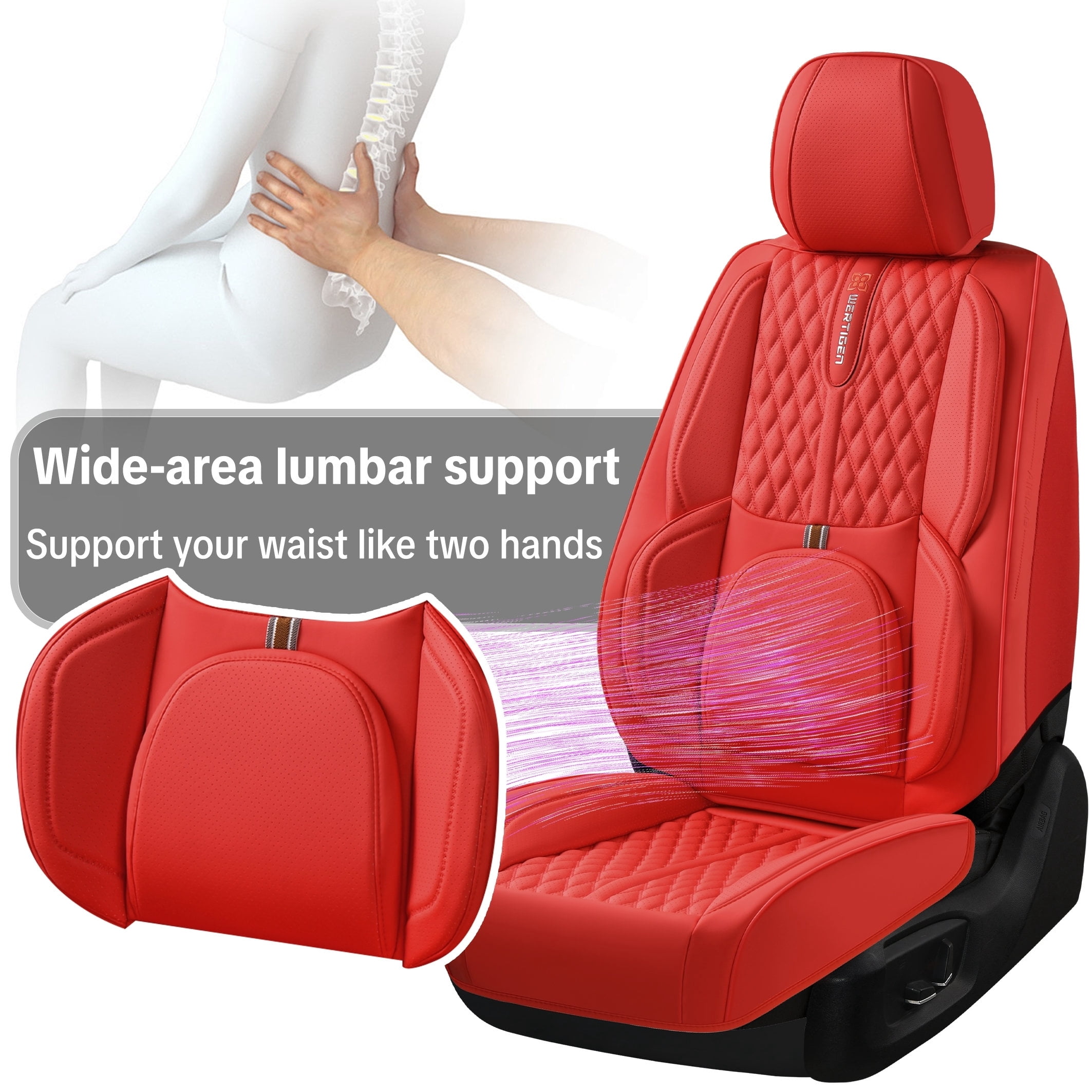 Leather 5 Car Seat Covers For Toyota 99% Models,Car Seat Cushions Full Set,Waterproof Car Sit Protectors,Easy To Install, Suitable For All Seasons.