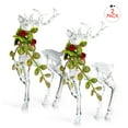 thumbnail image 2 of Ornativity Ornements de Renne de Noël Acrylique - Statues de Figurines de Cerf de Fête Claire avec Gui Vert et Baies Rouges Décorations de Table Pièce Maîtresse - Pack de 2, 2 of 4