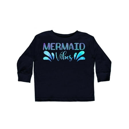 

Inktastic Mermaid Vibes Text in Blues Gift Toddler Boy or Toddler Girl Long Sleeve T-Shirt