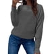 thumbnail image 1 of UKAP Suéter de punto para mujer, estilo gofre, liso, casual, para otoño, básico, manga larga, cuello redondo, jersey de punto, 1 of 2