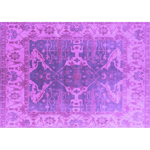Ahgly Company Indoor Rectangle Oriental Purple Industrial Area Rugs, 2' x 3'
