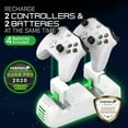 thumbnail image 2 of Fosmon Quad PRO Controller Charger Compatible with Xbox One/One X/One S Elite (Not for Xbox Series X/S 2020) Controllers, Dual Dock Charging Station with 4 Rechargeable Battery Packs - White, 2 of 8
