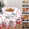 thumbnail image 3 of Valentine''s Day Tablecloth 70 Inch Round Romantic Pink and Red Love Hearts Table Cloth Valentines Day Table Cover for Party Kitchen Dining Room Home Decor, 3 of 6