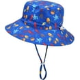 thumbnail image 4 of 2 Packs Baby Sun Hat Adjustable - Toddler Kids Wide Brim Bucket Hat UPF 50+ Summer Play Hat with Chin Strap, 4 of 5
