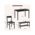 thumbnail image 4 of Bingirl Dining Table Set For 4 Modern Kitchen Table With Chairs And Bench For Small Space 4Person Dining Room Table Set With Metal Frame And Storage Rack Dinette Set For Apartment, 4 of 6