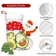 thumbnail image 5 of Salouo Avocado Lovers Wearing Umbrella Print Christmas Stockings,Large Xmas Stocking Set of 1 Holiday and Farmhouse Stocking for Christmas Holiday Party Decoration(17.7*11 Inch), 5 of 7