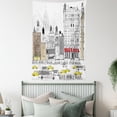thumbnail image 3 of City Love Tapestry, Busy City Traffic Jam Yellow Taxi Cab Urban Life Cartoon Design Modern Style Art, Wall Hanging for Bedroom Living Room Dorm Decor, 40W X 60L Inches, Multicolor, by Ambesonne, 3 of 5