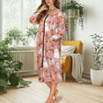 thumbnail image 5 of Yuyamidu Cute Ghost Long Bath Robe Mushroom Robes Nightgowns for Women Size S Casual Long Sleeve Zippered Bathrobes Halloween Louge Wear Robe Ladies Pajama House Coat, Pink, 5 of 7